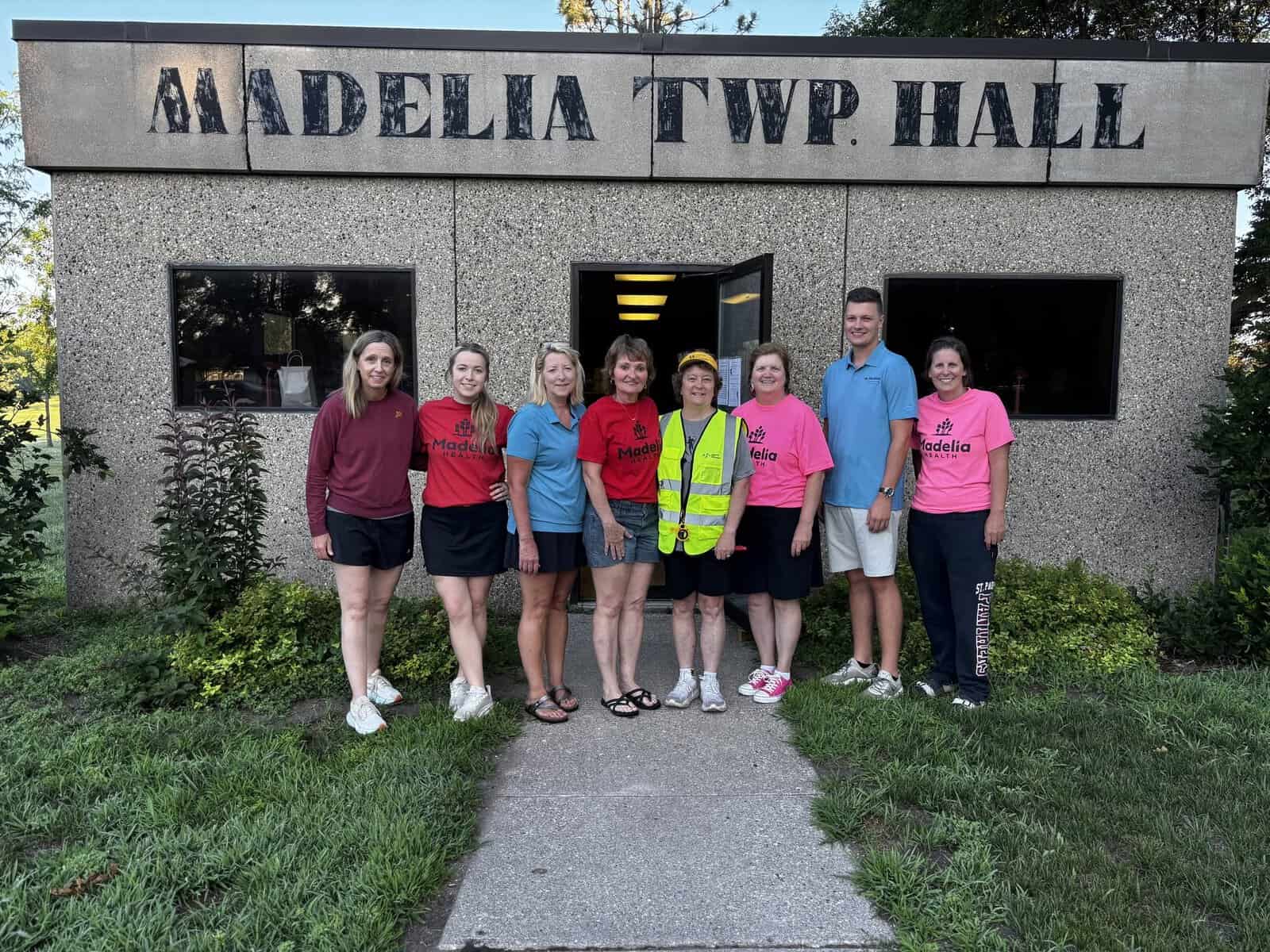 Volunteers standing in front of Madelia Town Hall